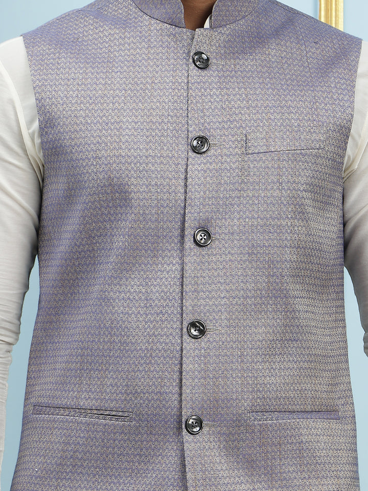 Woven Jacquard Nehru Jacket