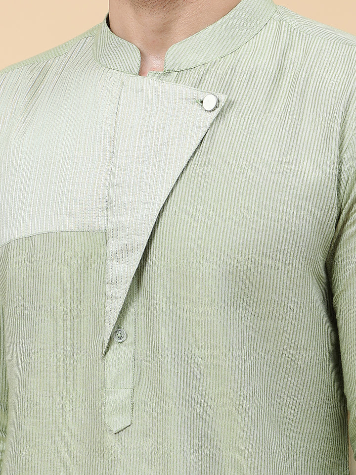 Woven Striped Straight Cotton Kurta