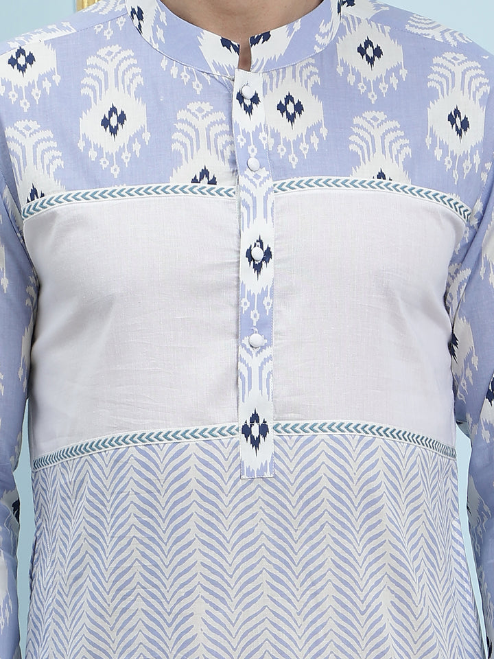 Printed Pure Cotton Straight Kurta with Princess Panel