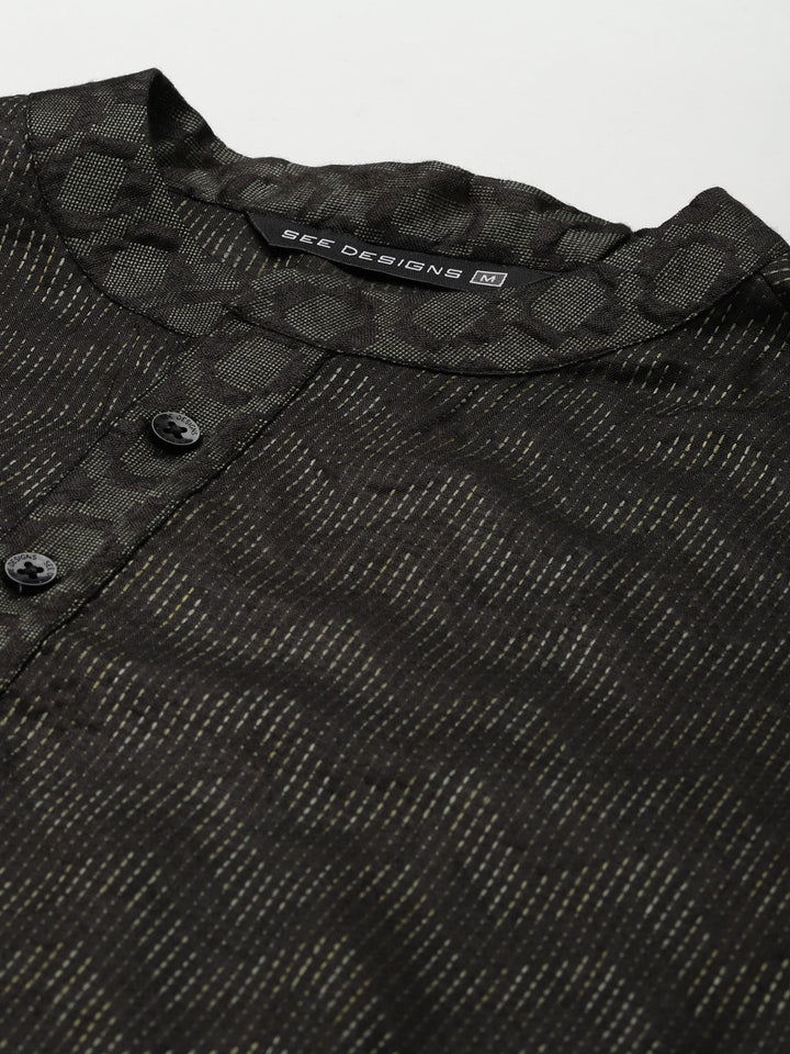 Silk Woven Straight kurta with Pyjama