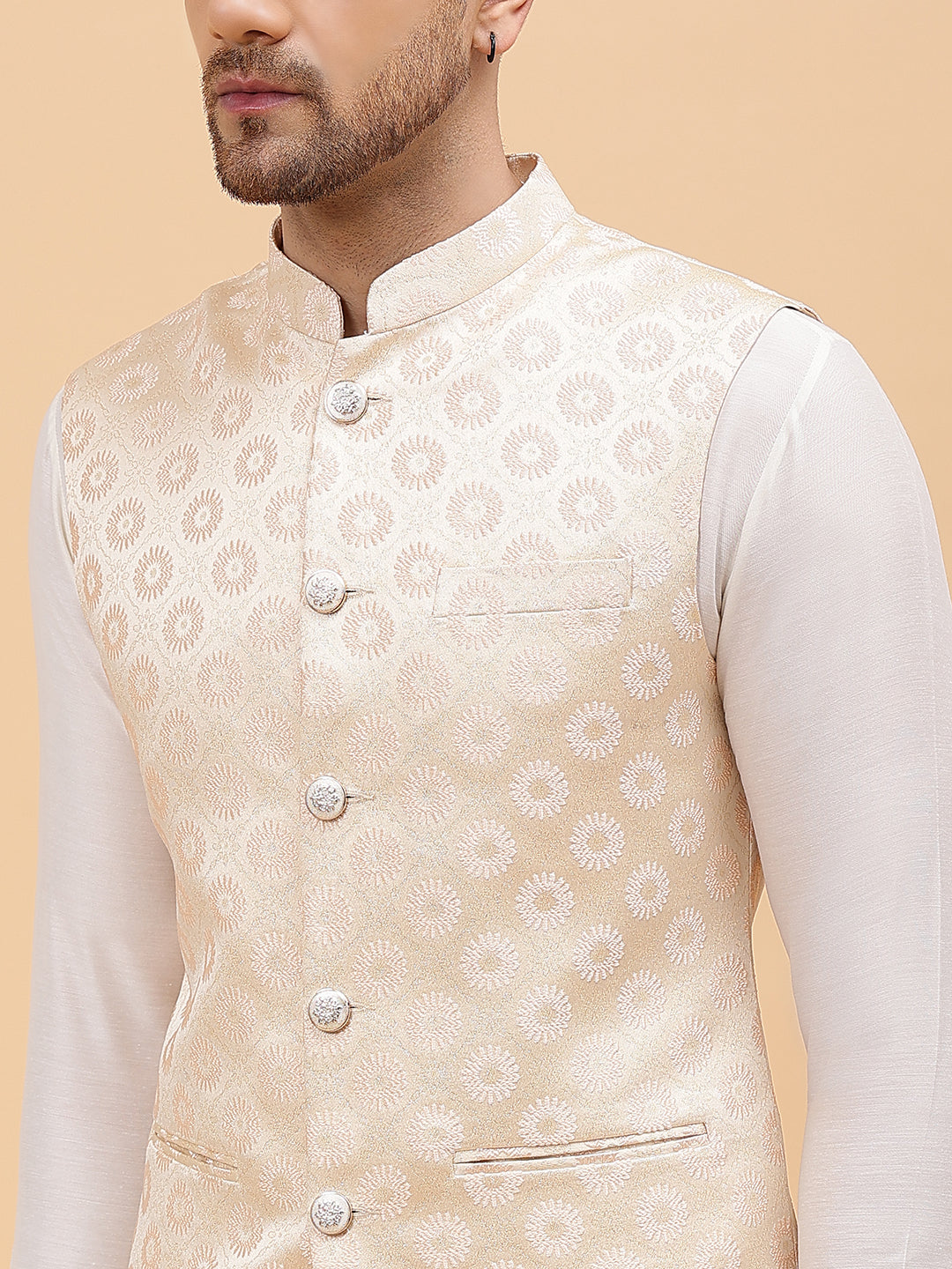 Men Golden Nehru Jacket3