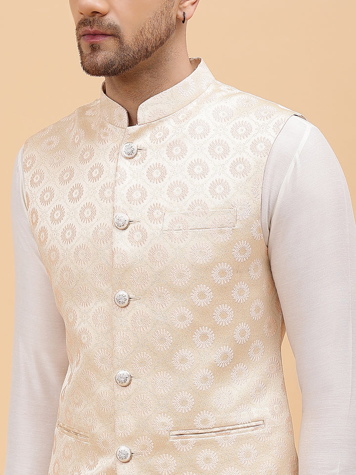 Men Golden Nehru Jacket3