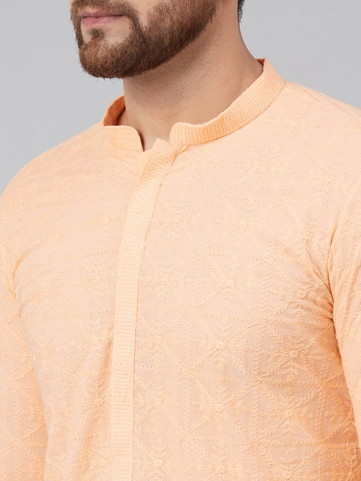 Chikankari Embroidered Straight kurta with Pyjama