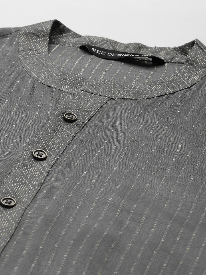 Silk Woven Straight kurta with Pyjama