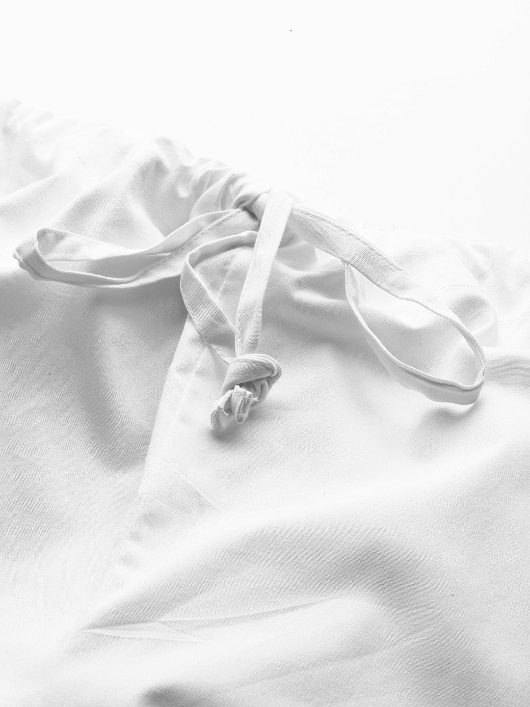 Men's White Solid Cotton Salwar Style Pyjama