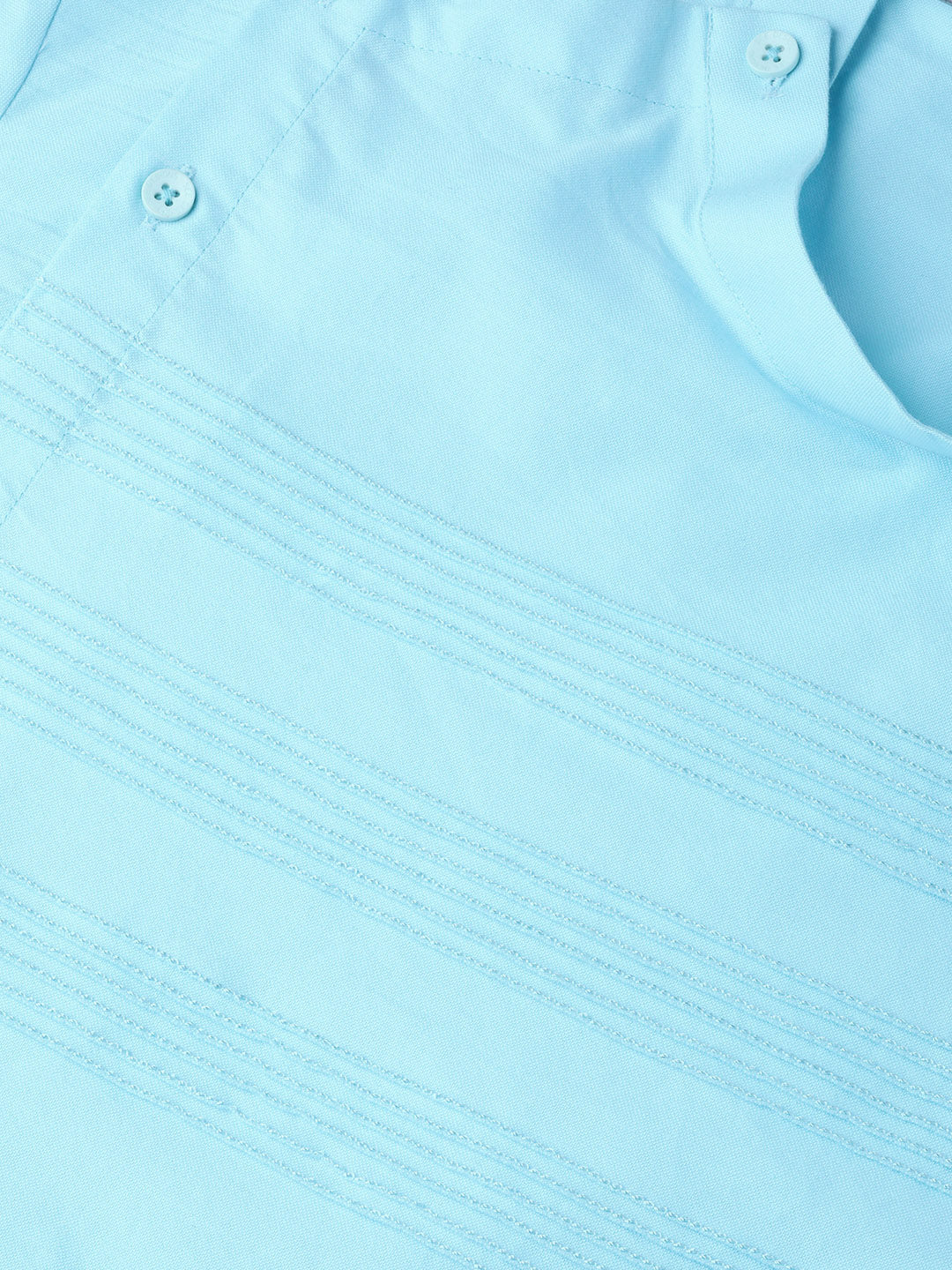 Yoke Thread worked Solid Straight kurta with pyjama