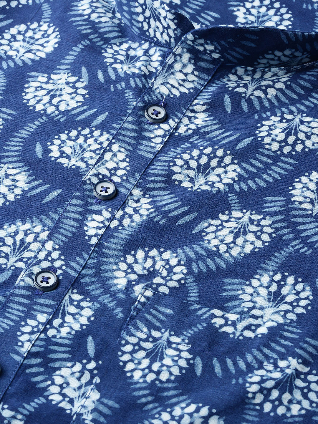 Indigo Blue Hand Block Printed straight Sustainable kurta with Pyjama