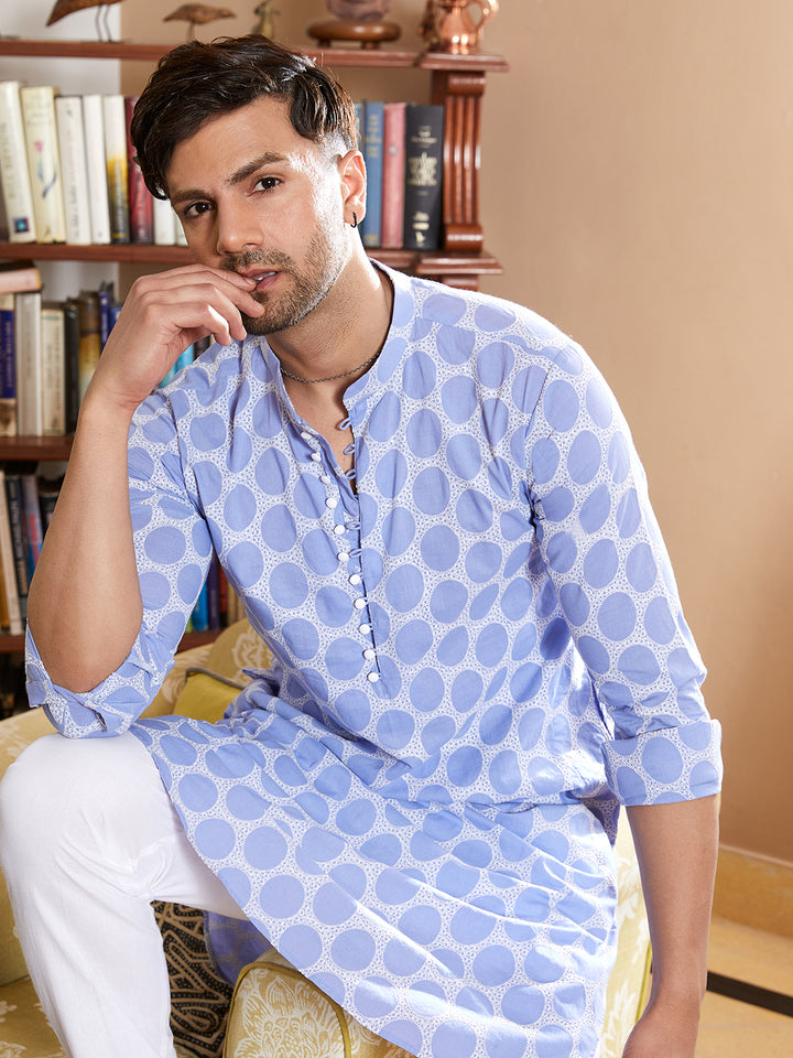 Embroidered Pure Cotton Straight Kurta with Pyjama