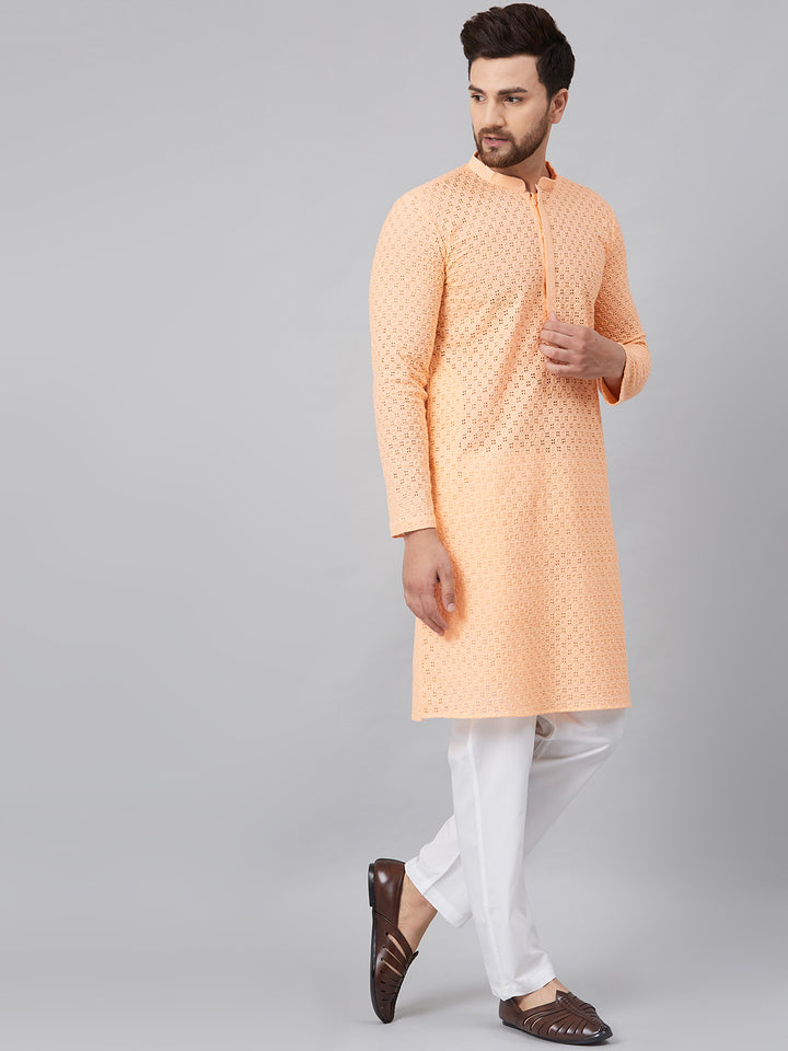 Chikankari Embroidered Straight kurta with Pyjama