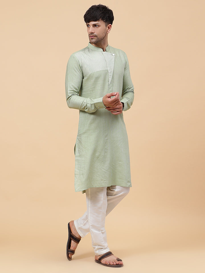 Woven Striped Straight Cotton Kurta