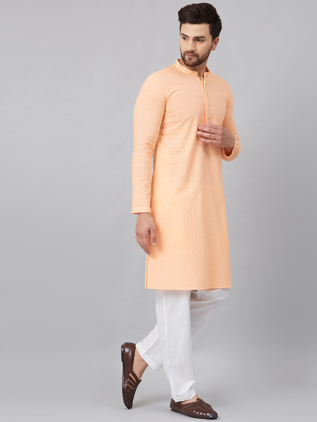 Chikankari Embroidered Straight kurta