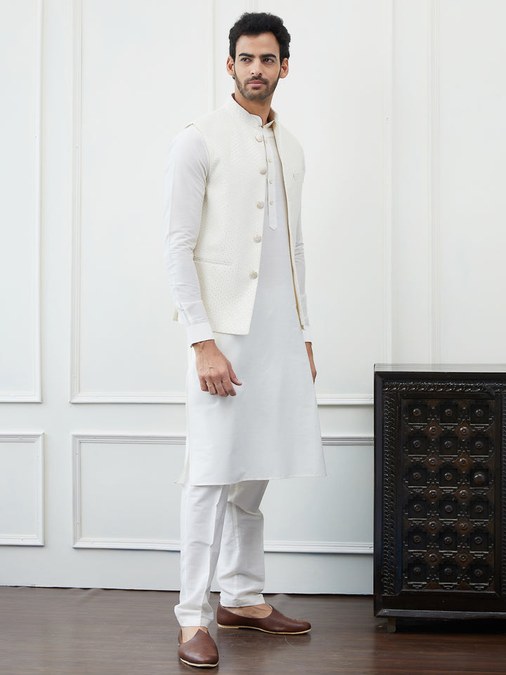 Sequins Embroidered Nehru Jacket