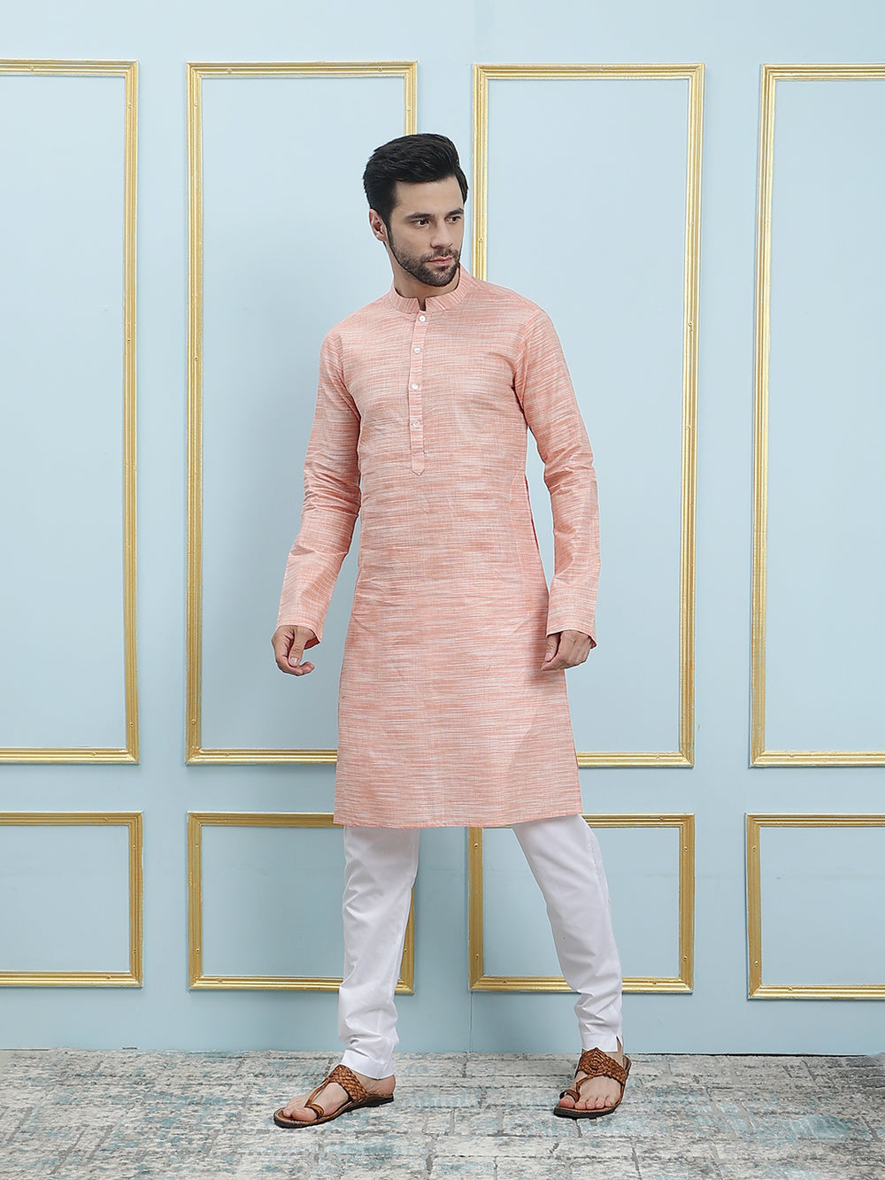 Solid Pure Cotton Straight Kurta – Nude