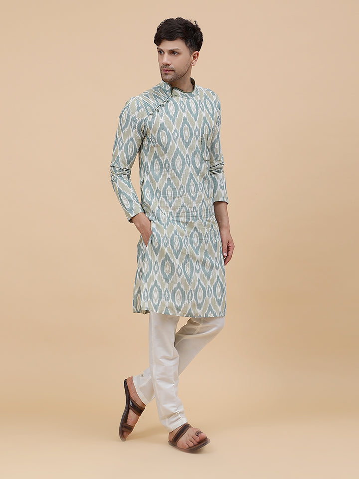 Ikat Printed Cotton Kurta