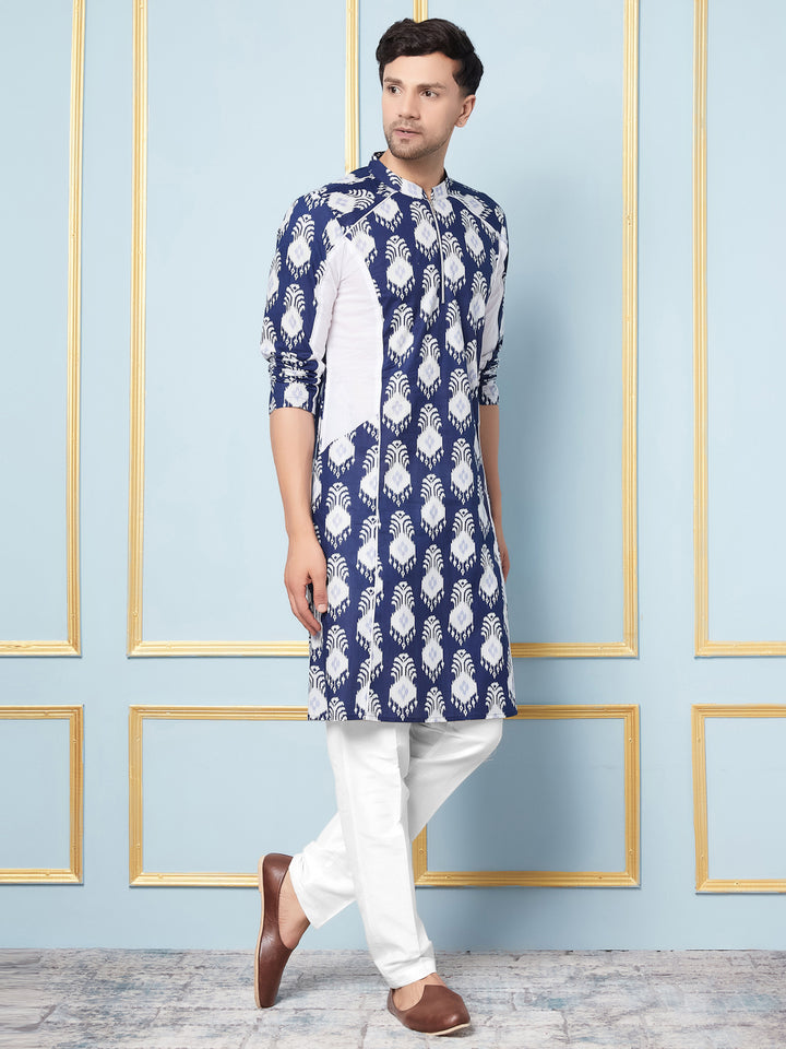 Ikat Printed Kurta With Pyjama