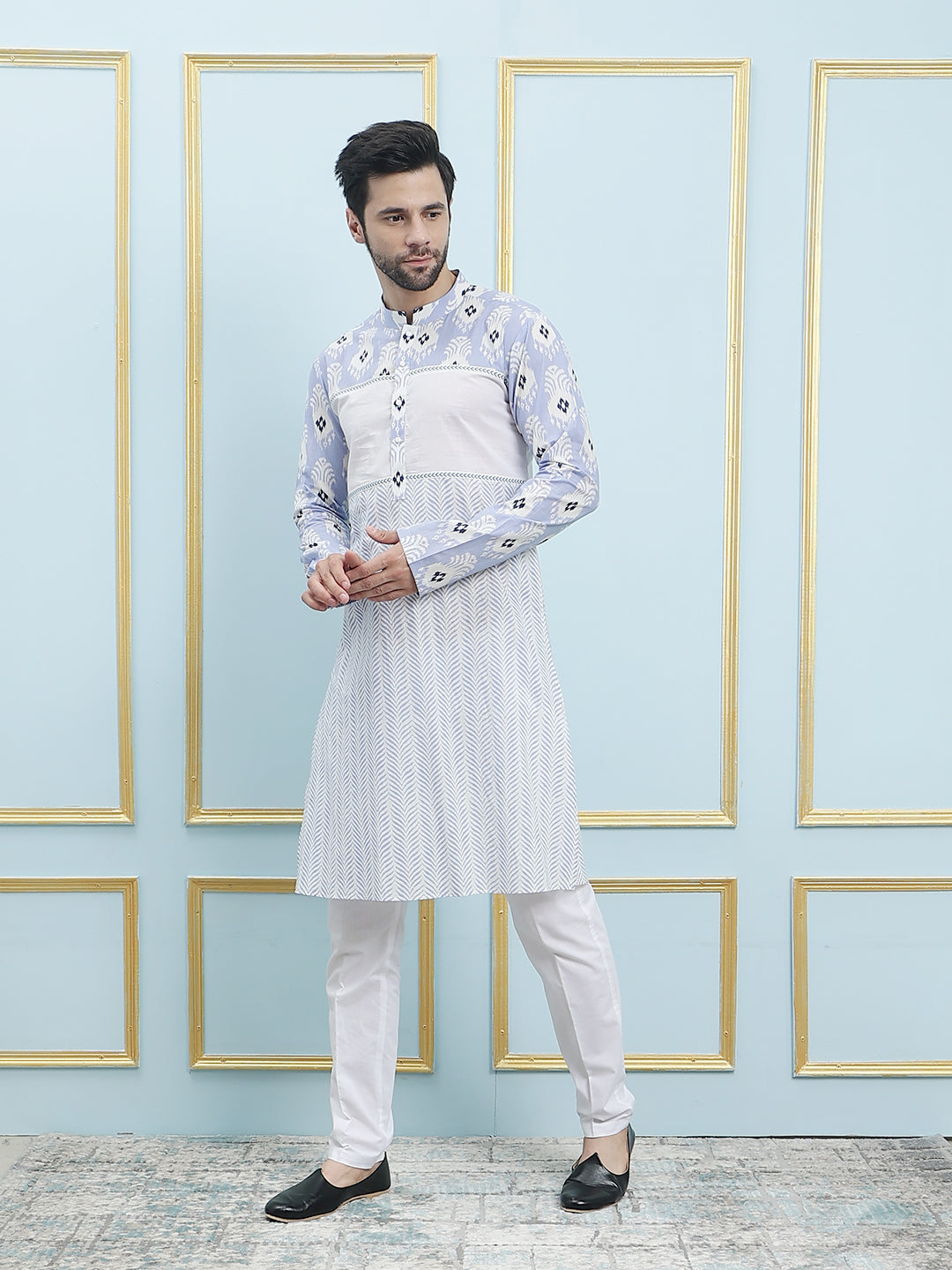 Printed Pure Cotton Straight Kurta with Princess Panel