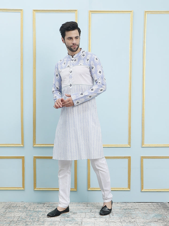 Printed Pure Cotton Straight Kurta with Princess Panel