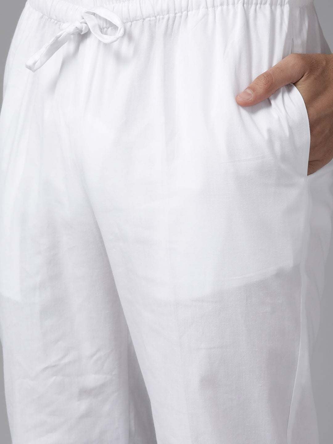 Men Light Brown Cotton Slub Straight kurta with Pyjama