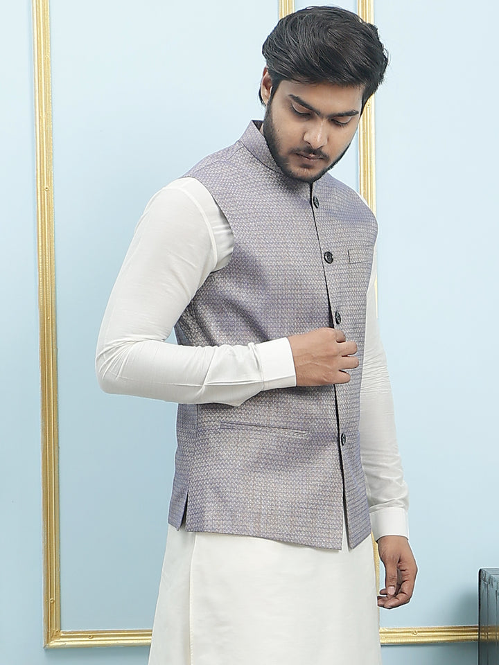 Woven Jacquard Nehru Jacket