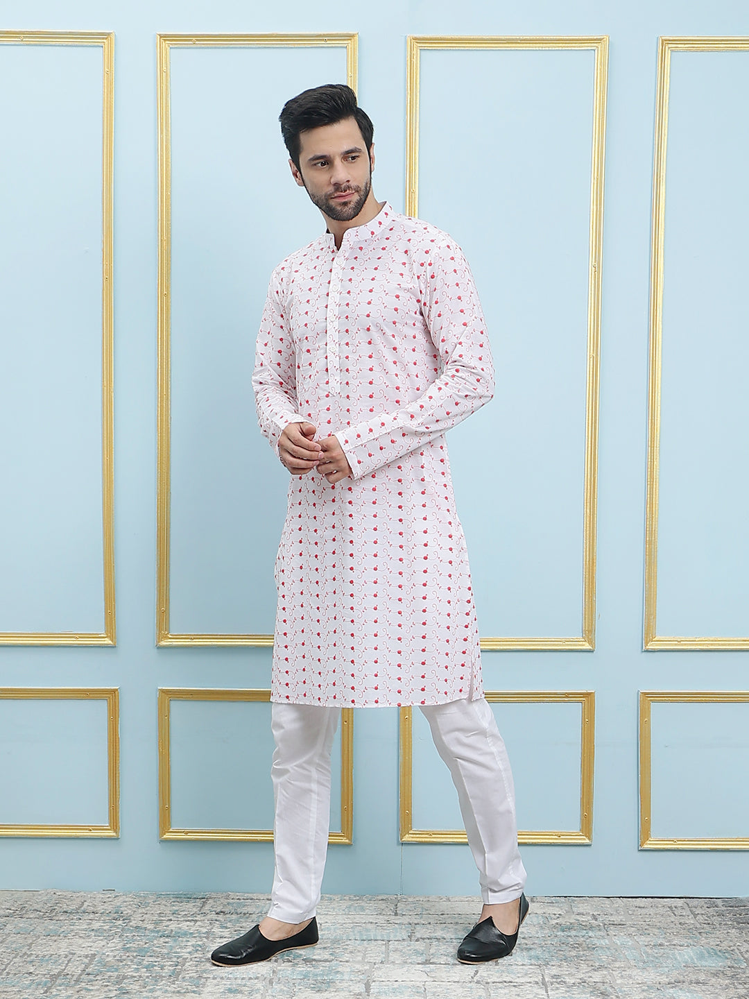 Embroidered Pure Cotton Straight Kurta
