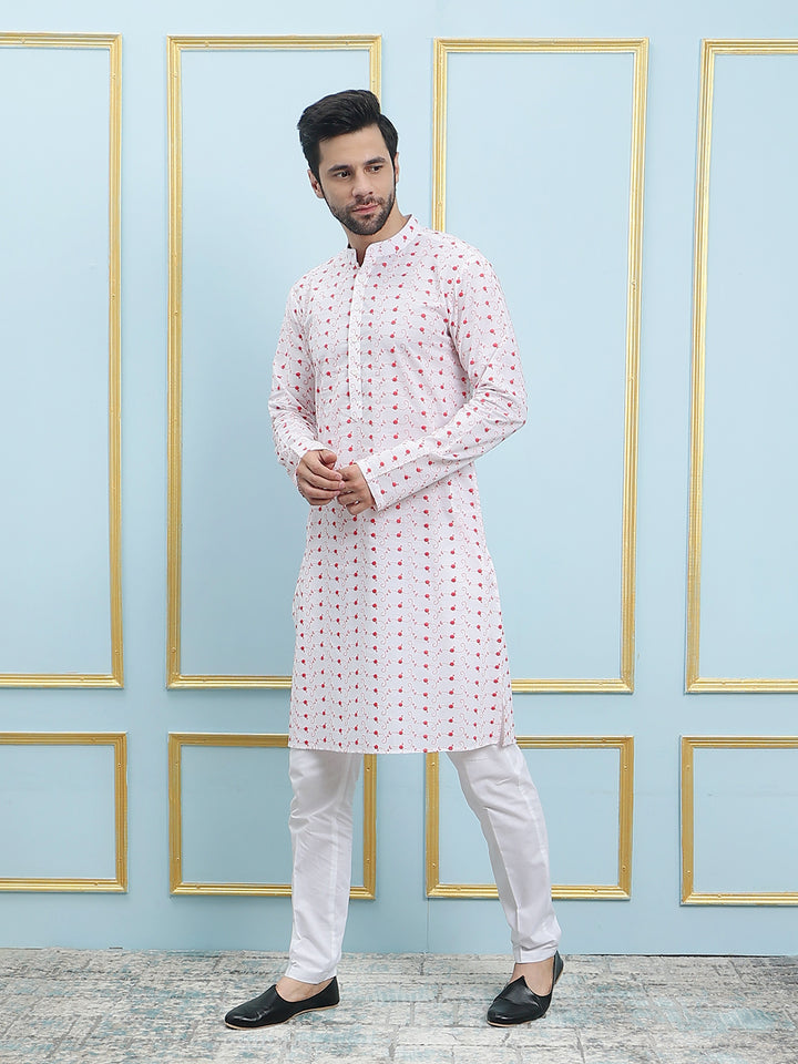 Embroidered Pure Cotton Straight Kurta