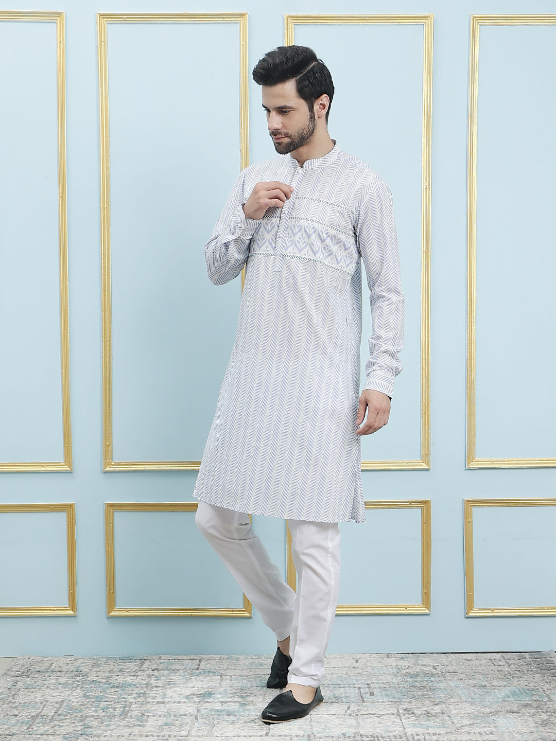Printed Pure Cotton Straight Kurta with Princess Panel