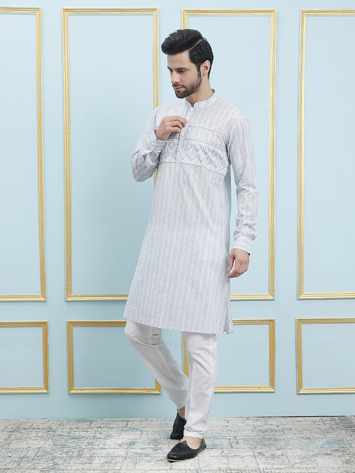 Printed Pure Cotton Straight Kurta with Princess Panel