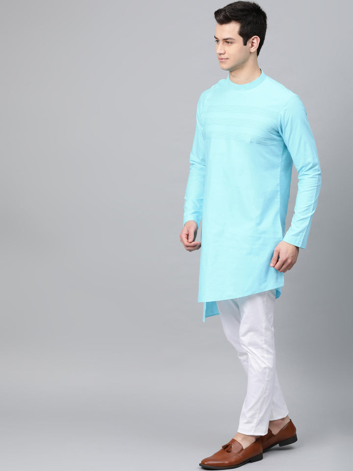 Yoke Thread worked Solid Straight kurta with pyjama