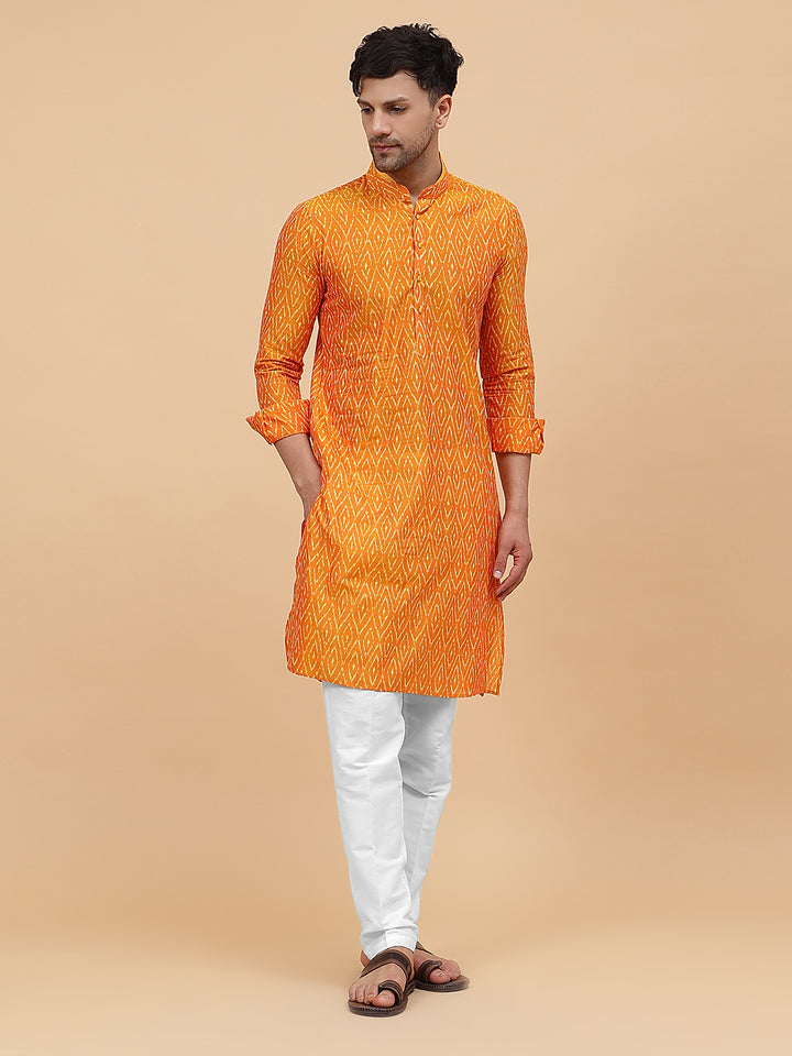 Ikat Printed Cotton Kurta