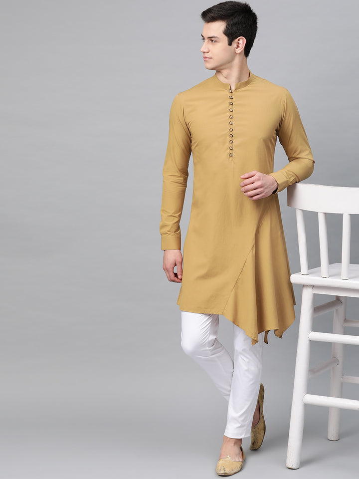 Plain Solid Asymmetrical Kurta with Pyjama