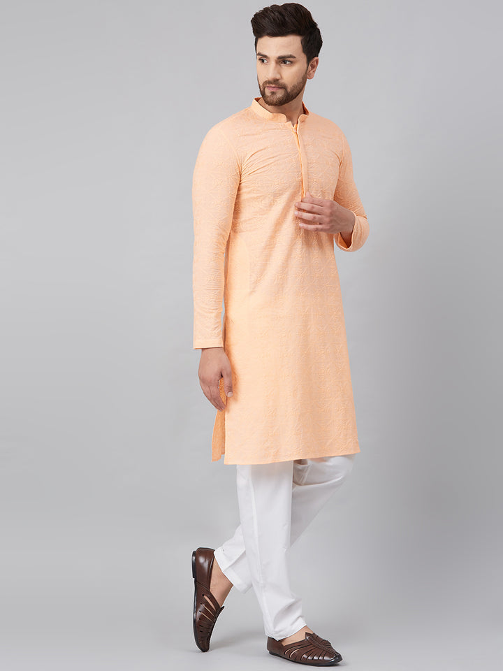 Chikankari Embroidered Straight kurta with Pyjama