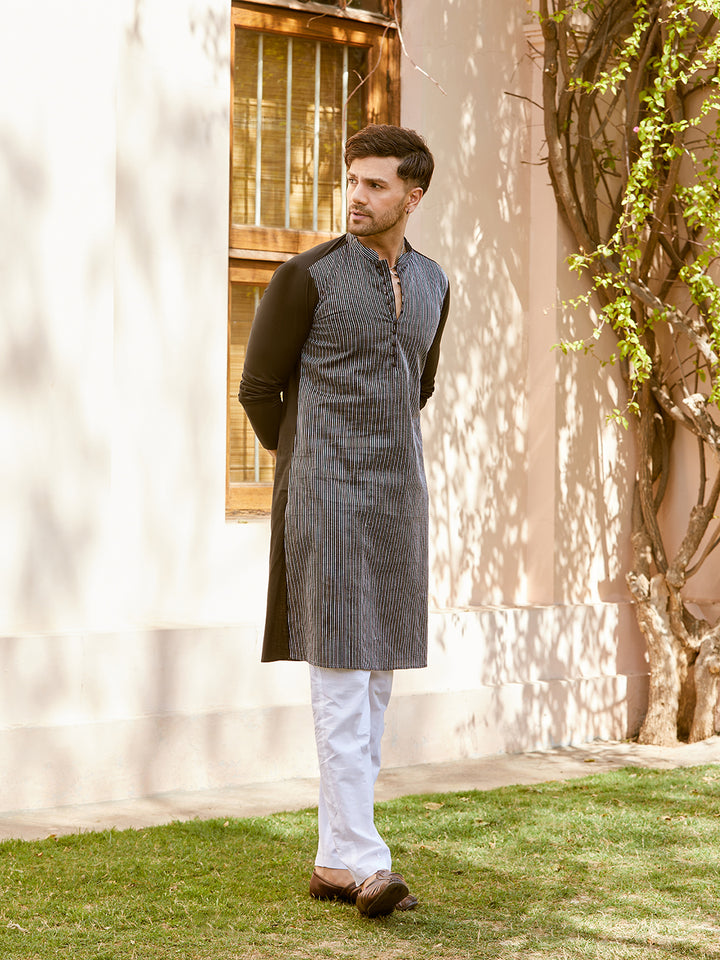 Thread Worked Pure Cotton Straight Kurta with Pyjama