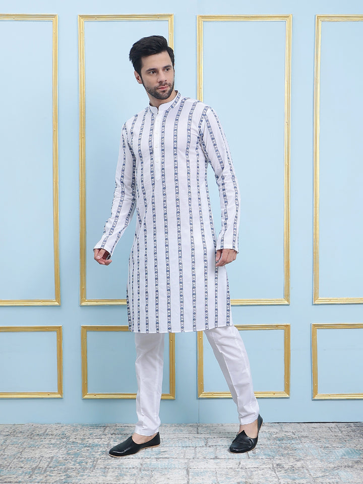 Embroidered Pure Cotton Straight Kurta