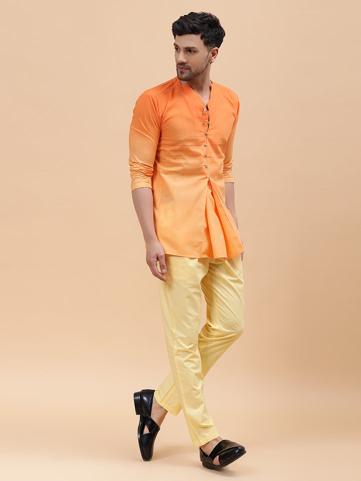 Ombre Dyed Pure Cotton Short Kurta with Pyjama