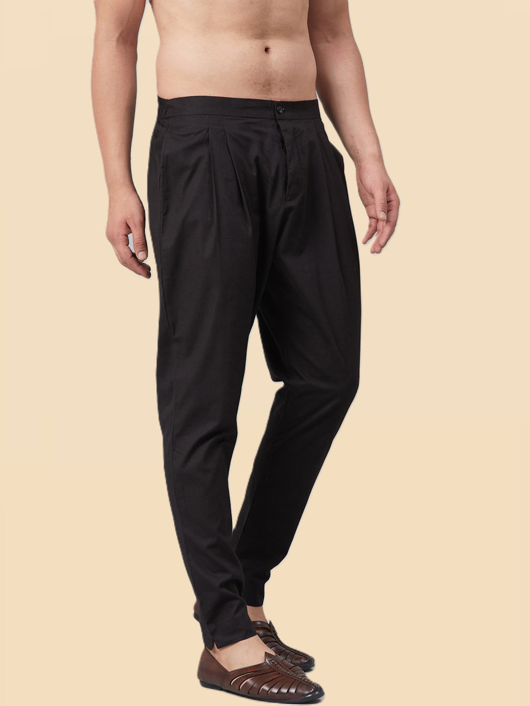 Men's Black Cotton Trousers style pant