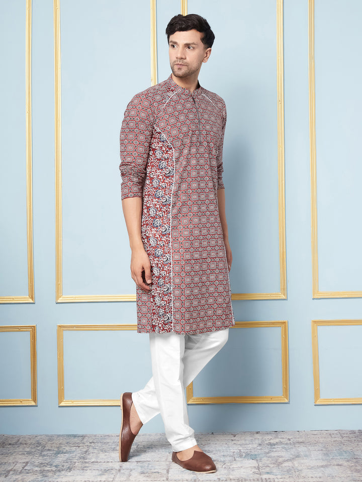 Ajrakh Printed Kurta With Pyjama