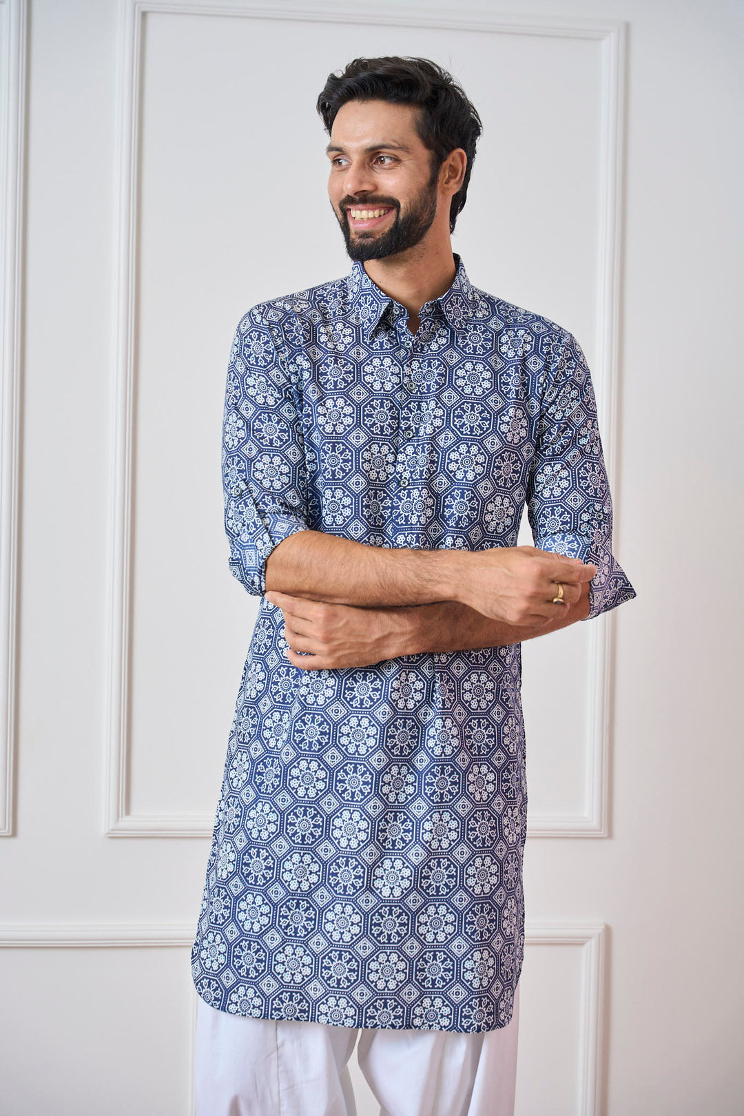 Pure Cotton Printed Pathani Kurta