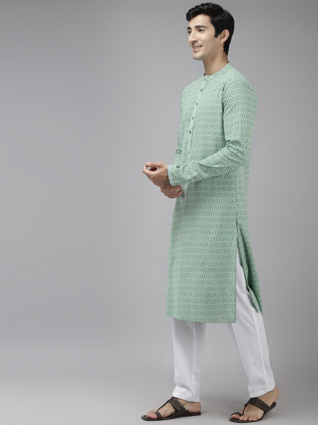 Printed Pure Cotton Straight kurta with Pyjama