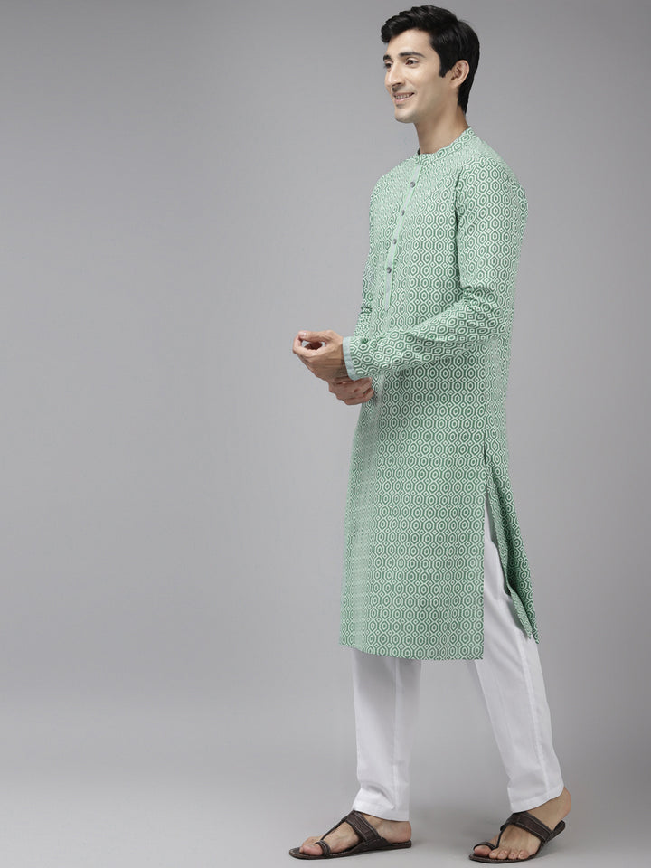 Printed Pure Cotton Straight kurta with Pyjama