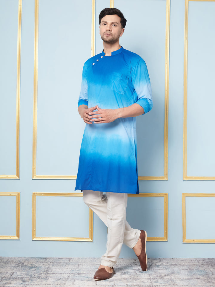 Ombre Dyed Pure Cotton Kurta with Pyjama