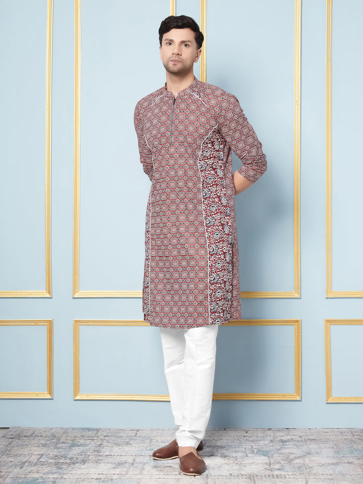 Ajrakh Printed Kurta With Pyjama