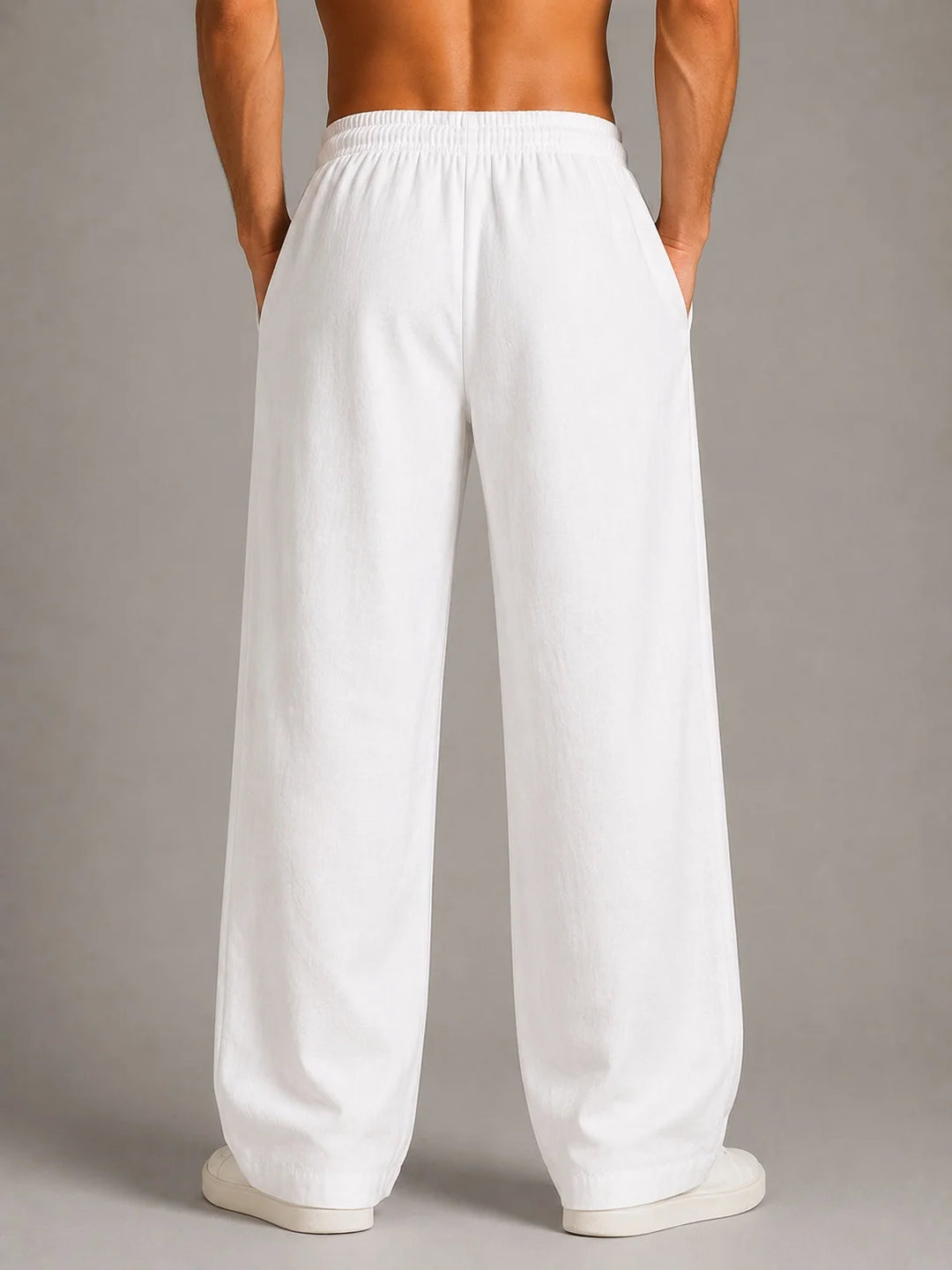 See Designs Men's Flare Linen Pyjama Relaxed Fit Drawstring Lounge Pants