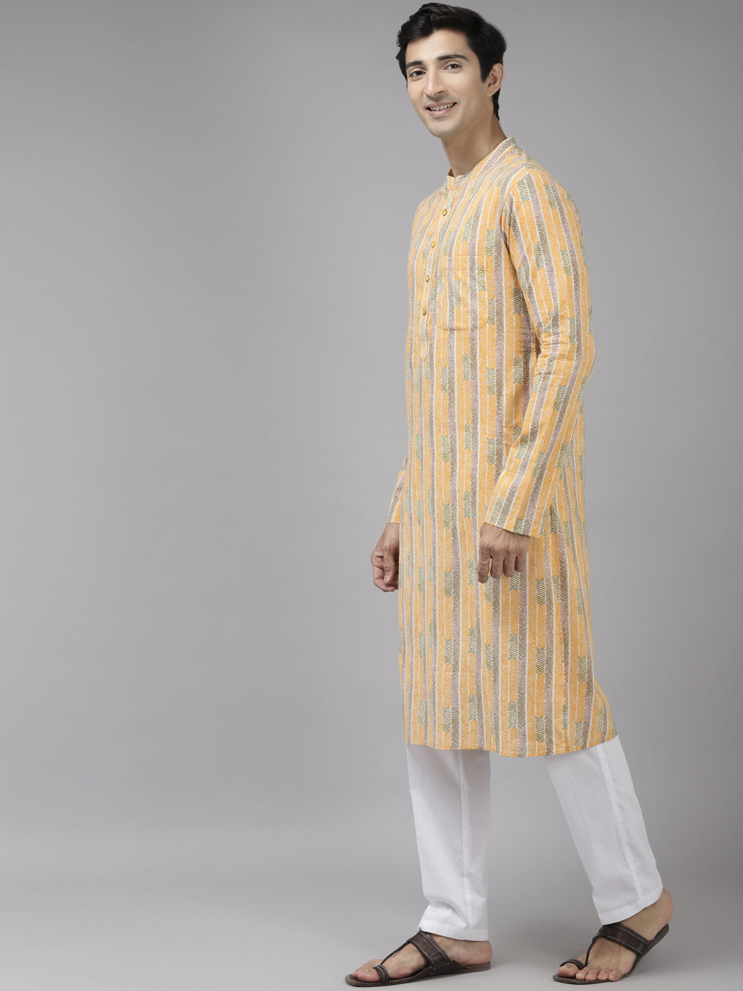 Self-Printed Pure Cotton Straight Kurta