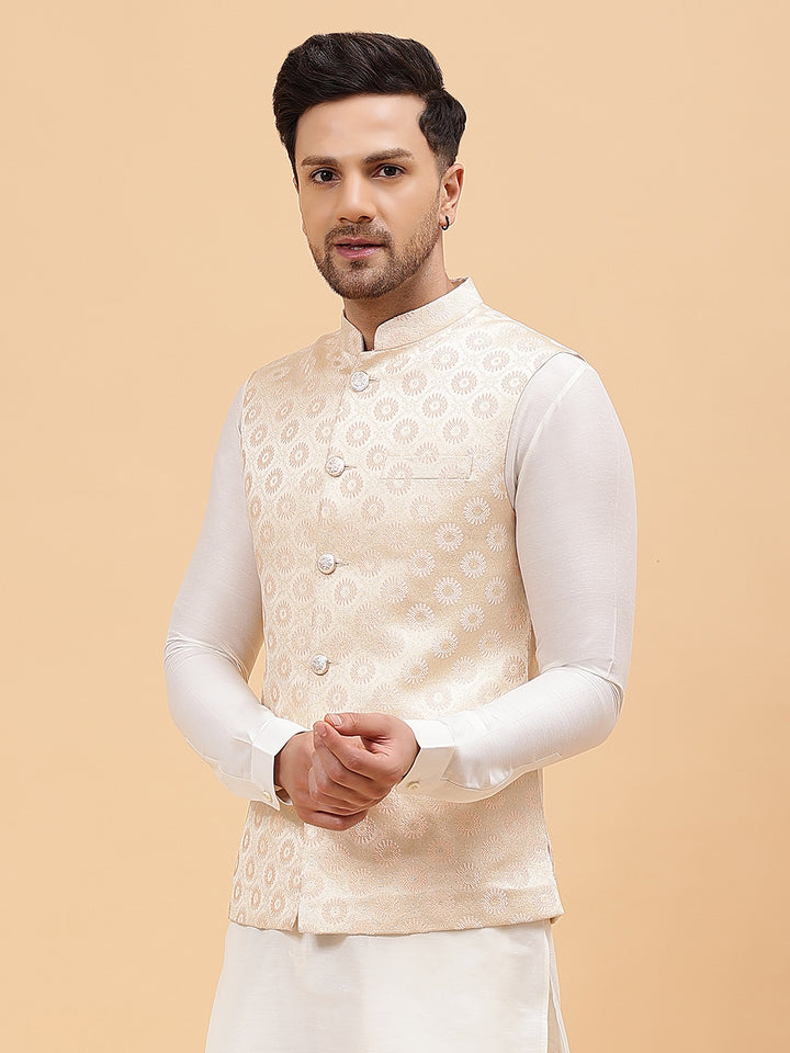 Men Golden Nehru Jacket2