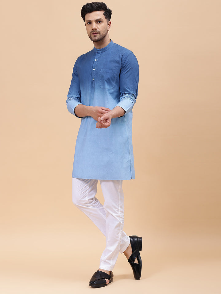Ombre Dyed Pure Cotton Kurta with Pyjama