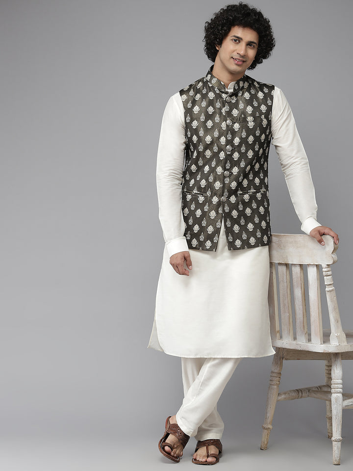 Woven Jacquard Nehru Jacket
