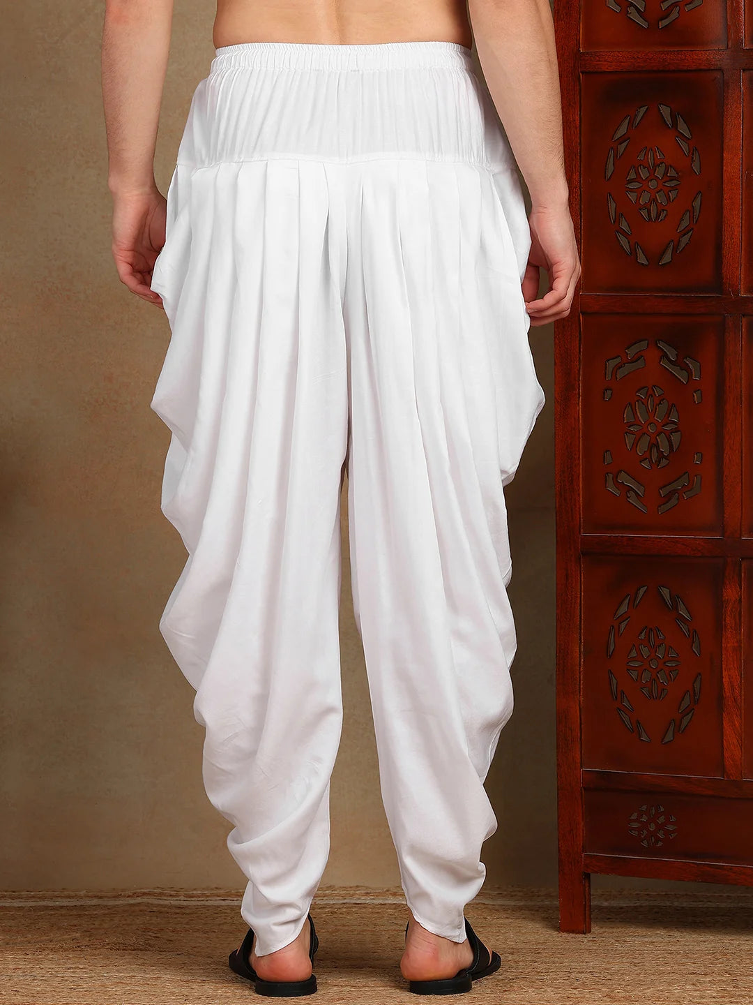 Men White Solid Dhoti Salwar