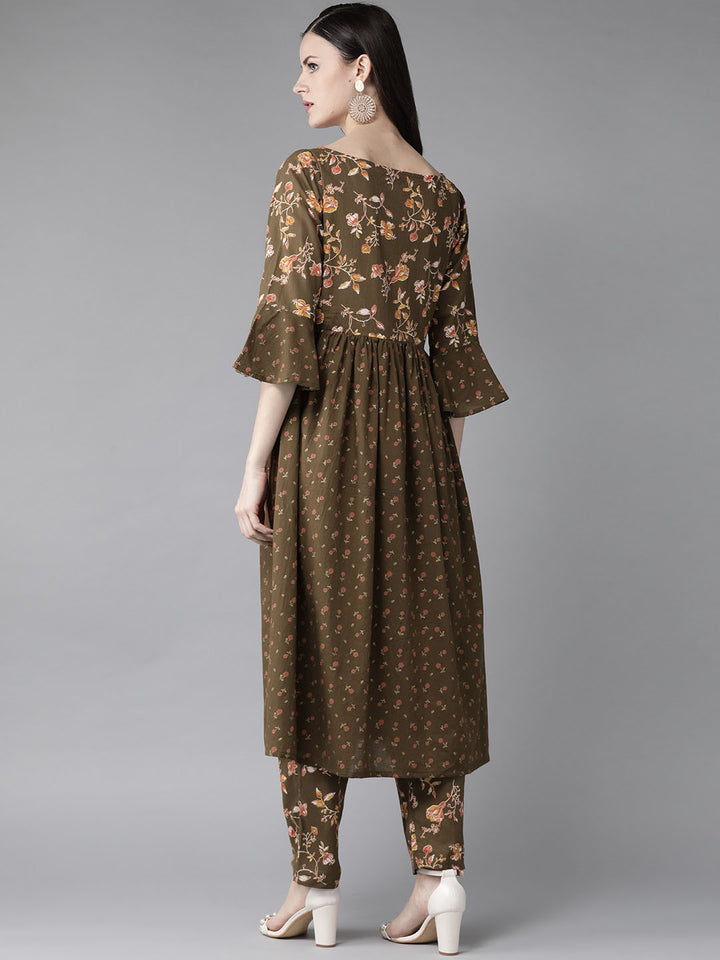Floral Printed A-Line kurta with Pant