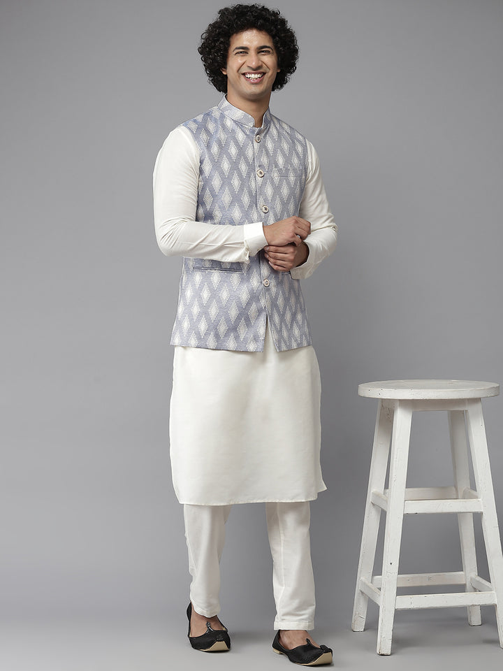 Woven Jacquard Nehru Jacket