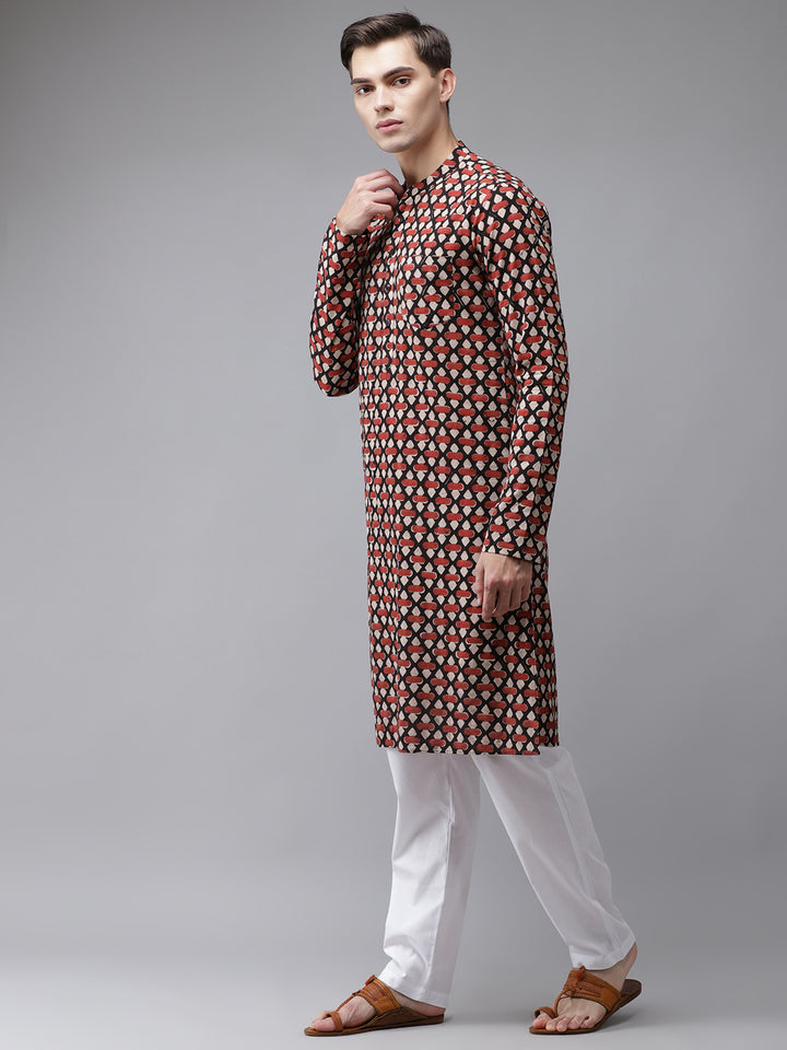 Handcrafted Block Printed Sustainable Straight Kurta with Pyjama
